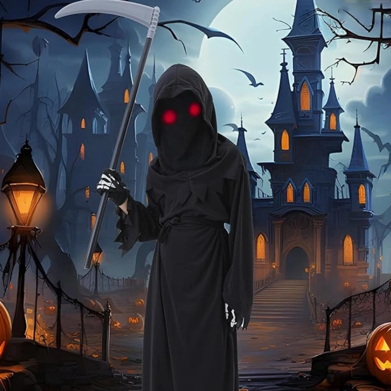 Trang phục Thần chết dành cho Trẻ em Diễu hành Halloween có Mũ trùm đầu